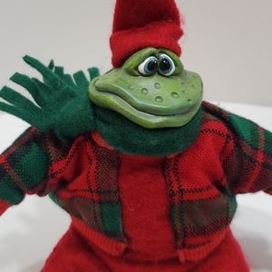 NWT Berrie Frog Folks Kathleen Kelly Lumberjack Shelf Sitter